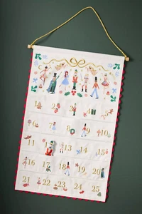 Gewehr Papier bestickt hängend Nussknacker Adventskalender Neu mit Etikett Anthropologie - Bild 1 von 2