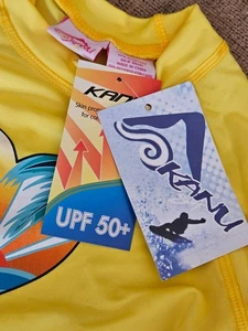 Kanu Surf girls UPF50+ shirt size M(10) yellow short sleeves - Picture 1 of 6