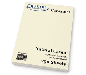 65 lb Cream Cardstock - 250 Sheets - Picture 1 of 2