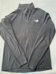 The North Face Mens Jacket Long Sleeve Sz M Athletic 1/4 Zip Mock Neck Gray - Picture 1 of 9