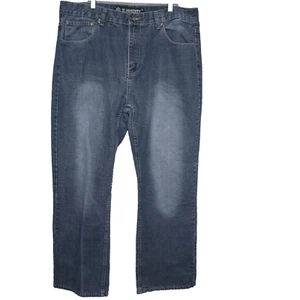 Herren Jeans 42x32 M.Society weiche Baumwollmischung gerades Bein Crosshatch blau - Bild 1 von 11