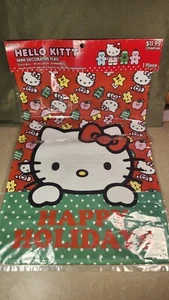 New Sanrio Hello Kitty HAPPY HOLIDAYS Mini Flag 12x18 Inch Christmas 2014 - Picture 1 of 5