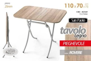 TAVOLO PIEGHEVOLE TAVOLINO SALVASPAZIO CAMERA SCRIVANIA COLOR ROVERE 110*70*h75 - Foto 1 di 3