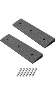 2-Pack 2" RISE Heavy Duty Rubber Curb Driveway Garage Car Threshold Ramp 39x10x2 - Picture 1 of 7