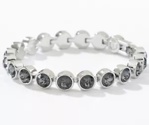 💎Touchstone Crystal Bracelet Silver Night Rhodium 7 1/4” New - Picture 1 of 6