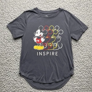 Disney Mickey Mouse Shirt Girls Youth 11-13 Gray Short Sleeve Graphic Crew Neck - Picture 1 of 7