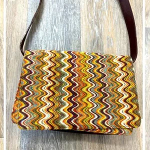 Vintage Y2K Missoni Italy leather crossbody RARE $500 - Picture 1 of 6