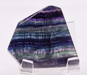 Rebanada de fluorita verde púrpura azul 46 mm 200 quilates piedra preciosa pulida losa mineral China - Imagen 1 de 6