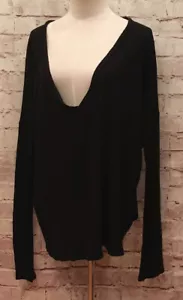 Camisa Top Térmica Blue Life Para Mujer Negra De Gran Tamaño Cuello en V Tejido Waffle Talla XS - Imagen 1 de 3