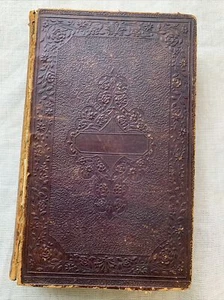 Antike 1859 ledergebundene deutsche englische neutestamentliche Bibel - Bild 1 von 9