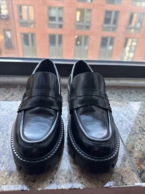 Massimo Dutti Leather Loafers with track sole*US-SIZE 8*EU-SIZE 39*(runs small) - Image 1 of 4