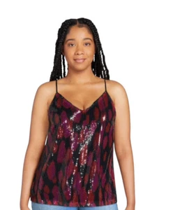 Scoop Printed Sequin Cami Top Size Medium (8-10) - Picture 1 of 20