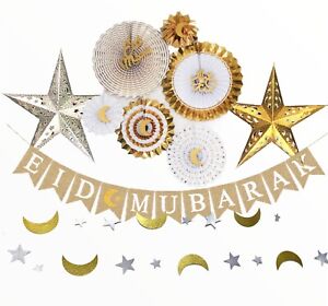 Fiesta Eid Decoracion Boda Ramadán Ventiladores de Papel Decoraciones de molinete 8 un 