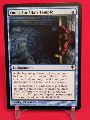 Magic The Gathering 1x QUEST FOR ULA'S TEMPLE - Worldwake Blue Rare NM - Image 1 of 2