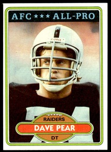 1980 Topps Dave Pear Rookie Oakland Raiders #255