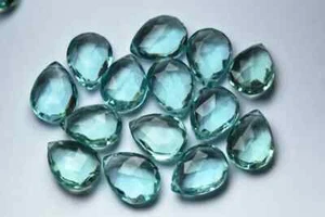 6 Ps Hydro Aqua Verde Quarzo Sfaccettato Pera Briolette Perline 13x18MM Creaz... - Foto 1 di 6