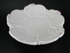 Dept. 56 White BUNNY PLATE or Dish Easter Figural - Picture 1 of 6