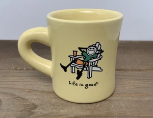 Life Is Good Mug Summer Adirondack Design Diner Style Yellow Fathers Day - Picture 1 of 16