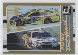 2017 Panini Donruss NASCAR Duals Press Proof Gold /99 Paul Menard #115