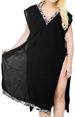LA LEELA Women's Plus Size Stylish Swimsuit Cover Up Swimwear US 8-14 Black_C64 - Изображение 1 из 3