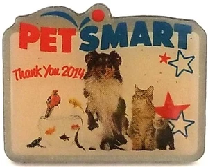 2014 PetSmart Employee Thank You Lapel Tack Pin Dog Cat Goldfish Parrot Ferret  - Picture 1 of 4