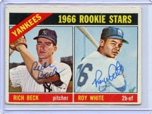 1966 TOPPS #234 RICH BECK & ROY WHITE DUAL AUTOGRAPH RC NEW YORK YANKEES, 101318