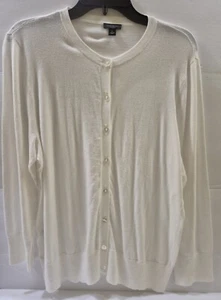 Ann Taylor Cardigan Womens Size XL Heather Button Front Sweater Crew Neck - Picture 1 of 6