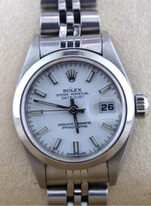 Rolex Oyster Perpetual Datejust Watch RARE White FULL LUME Dial Steel 69160A B/P - Picture 1 of 12