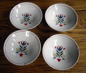 Fruteros vintage Homer Laughlin Rhythm American Provincial 5 1/2" ~ Juego de 4 - Imagen 1 de 9