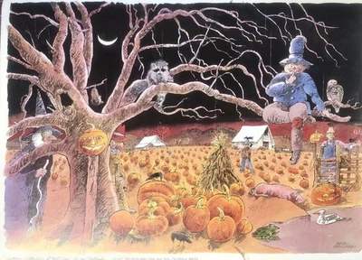 Póster de colección 1986 Earl Thollander celebración de otoño Nut Tree Vacaville Halloween Foto 1 de 4