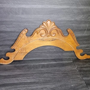 Antico frontone intagliato recupero architettonico mobile francese legno 29" - Foto 1 di 9