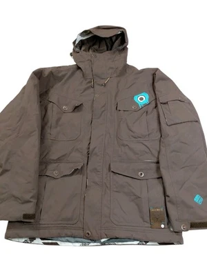 Chaqueta de esquí de snowboard Salomon Clima Pro con capucha para hombre, color marrón, talla mediana Foto 1 de 4