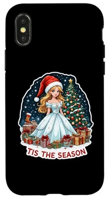 Lindo Estuche Tis The Season Princesa Árbol de Navidad Festivo Niñas para iPhone X/XS Foto 1 de 3