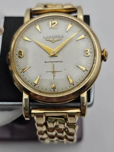 LONGINES Cal 22A Small Second Waffle Dial Automatic Men's Watch 10k Filled 1950s - Picture 1 of 10