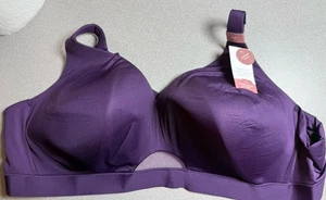 LANE BRYANT CACIQUE COMFORT BLISS NO WIRE BRA SZ 54B Lightly Lined NWT Purple - Picture 1 of 4