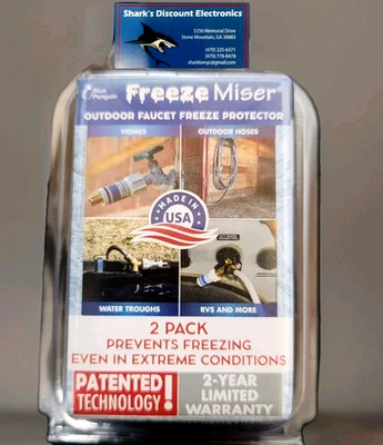 The Freeze Miser® ~ Paquete de 2 ~ Protección contra congelación de grifo para exteriores ~ NUEVO ~ ¡ENVÍO RÁPIDO! Foto 1 de 3