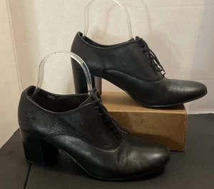 PATRICIA NASH Mara Leather Oxford Block Heel Shoe Black Women’s Size 7.5 M - Picture 1 of 17