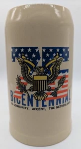 Vintage 1L Stoneware Beer Stein Mug USA Bicentennial 76 AFCENT Netherlands - Picture 1 of 10
