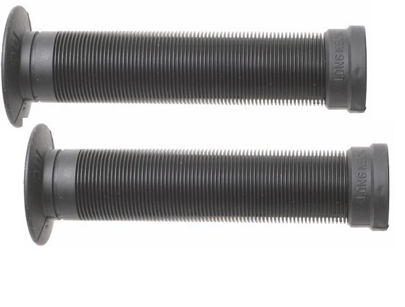 ODI SOFT FLANGED LONGNECK ST GRIPS SOFTIES w/ PLUGS BMX BIKES & SCOOTERS BLACK - Image 1 of 1