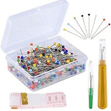 FOGAWA 250 Pcs Sewing Pins for Fabric 1.5 Inch Straight Pins with Colored Hea...