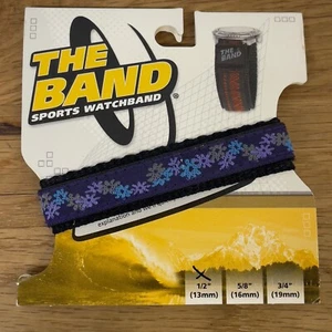 CHISCO The Band 1/2" (13mm) Sports Watch Band - PURPLE/BLUE/GRAY FLOWERS - Picture 1 of 2