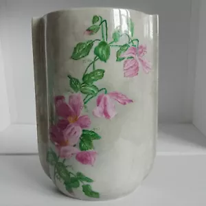 VTG West German Grey Marble Effect Floral Heavy Vase Seltmann Weiden Bavaria - Picture 1 of 10