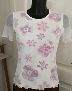 Top GAS à fleurs roses Taille M Bon état - Picture 1 of 6
