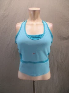 NIKE DRI-FIT Size L (12-14) Girls Blue Athletic Racer Back Training Tank Top 766 - Picture 1 of 8