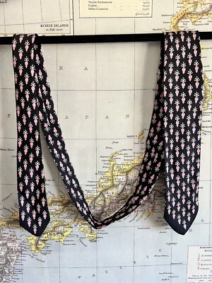 Corbata negra y rosa años 50. 55x3,75 Foto 1 de 4