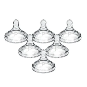Natural Flow Preemie Flow Silicone Nipple, Slow Flow, 6 Count - Picture 1 of 12