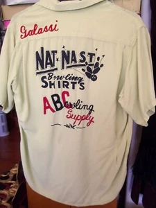 Vintage 1960’s era Nat Nast Bowling Shirt ABC Bowling Reno words M /L 39-42 - Picture 1 of 21