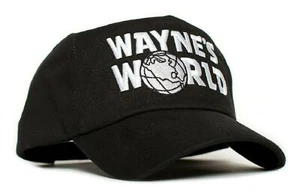 WAYNE'S WORLD Embroidery Black Baseball Cap Hat Party Movie Costume 90's Party - Picture 1 of 5