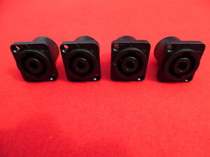  4 x Speakon kompatible Einbaubuchse 4-polig, Speaker-Buchse Einbaukupplung NEU