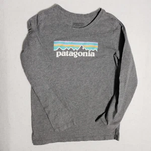 Patagonia Long Sleeve Pullover Shirt Girls Size Medium (10) Gray Logo - Picture 1 of 9